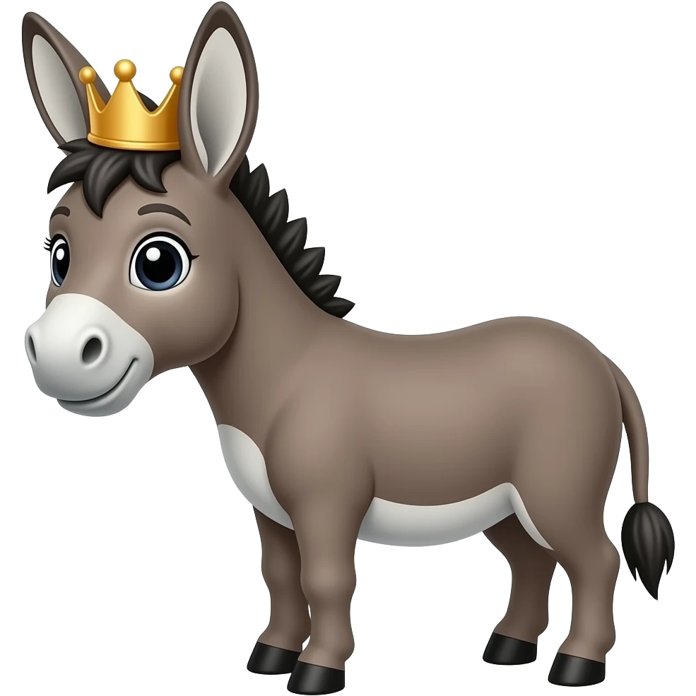 Tierno burro con corona emoji
