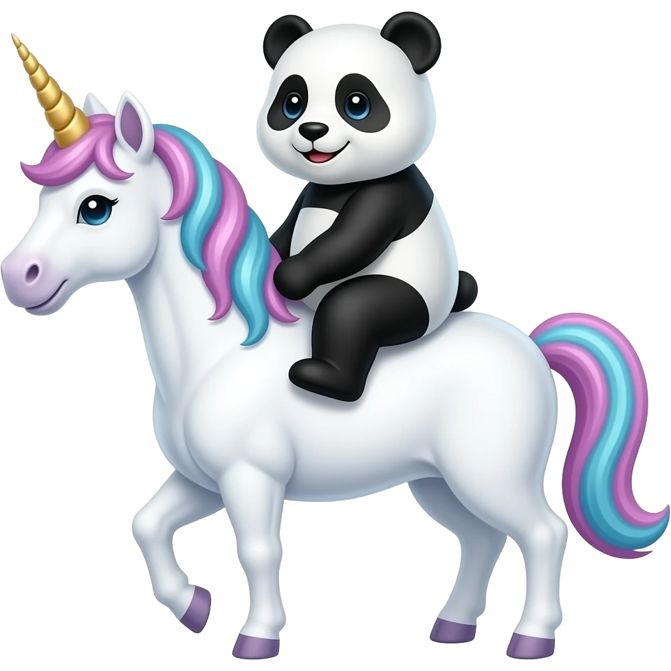 Panda on unicorn emoji
