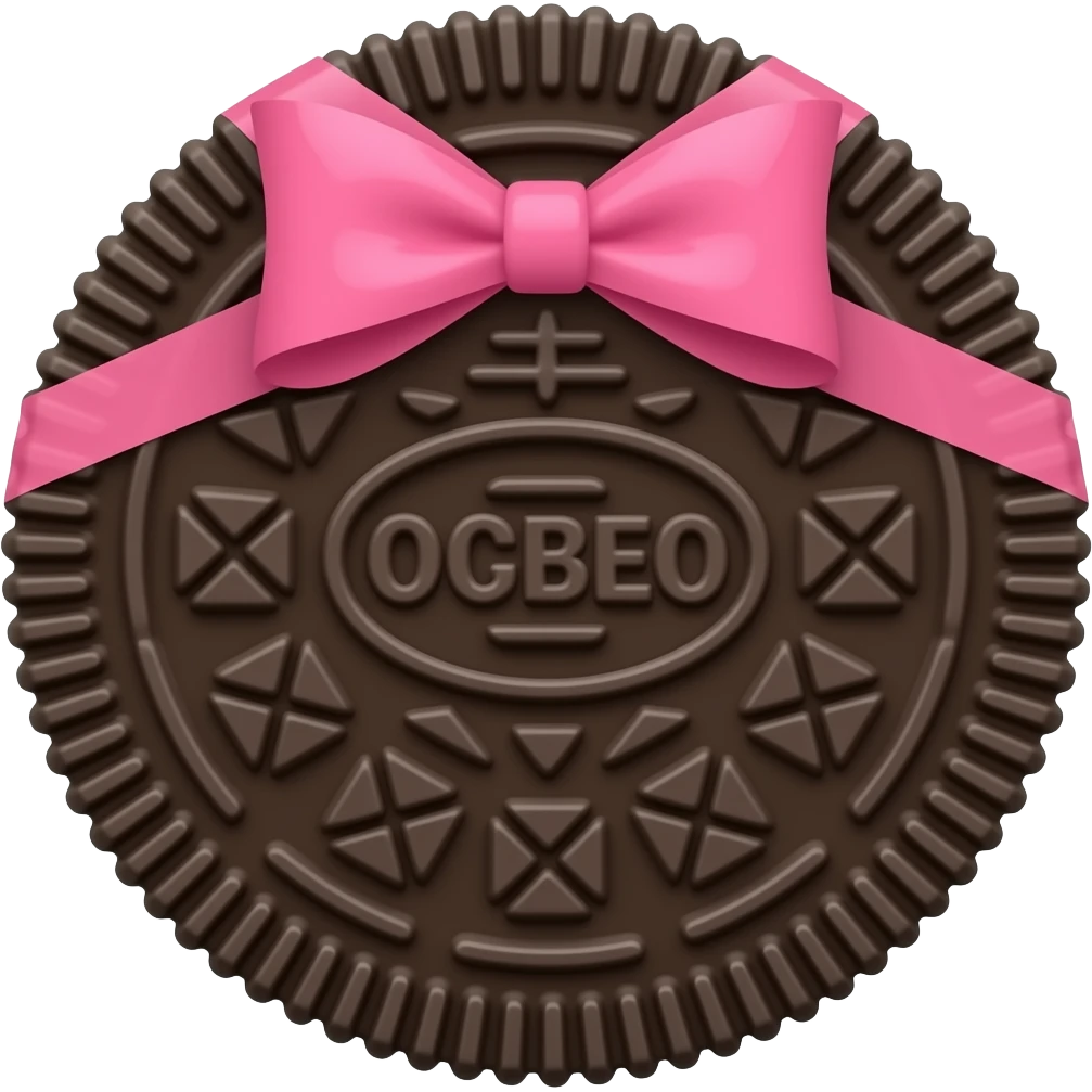 Dark Chocolate oreo bow emoji