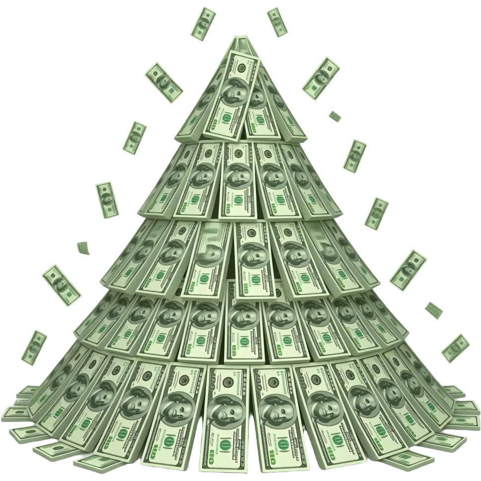 mountain of banknotes emoji