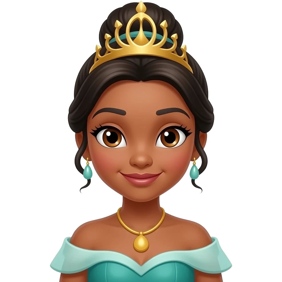 Tiana from Disney Princess with updo hair emoji