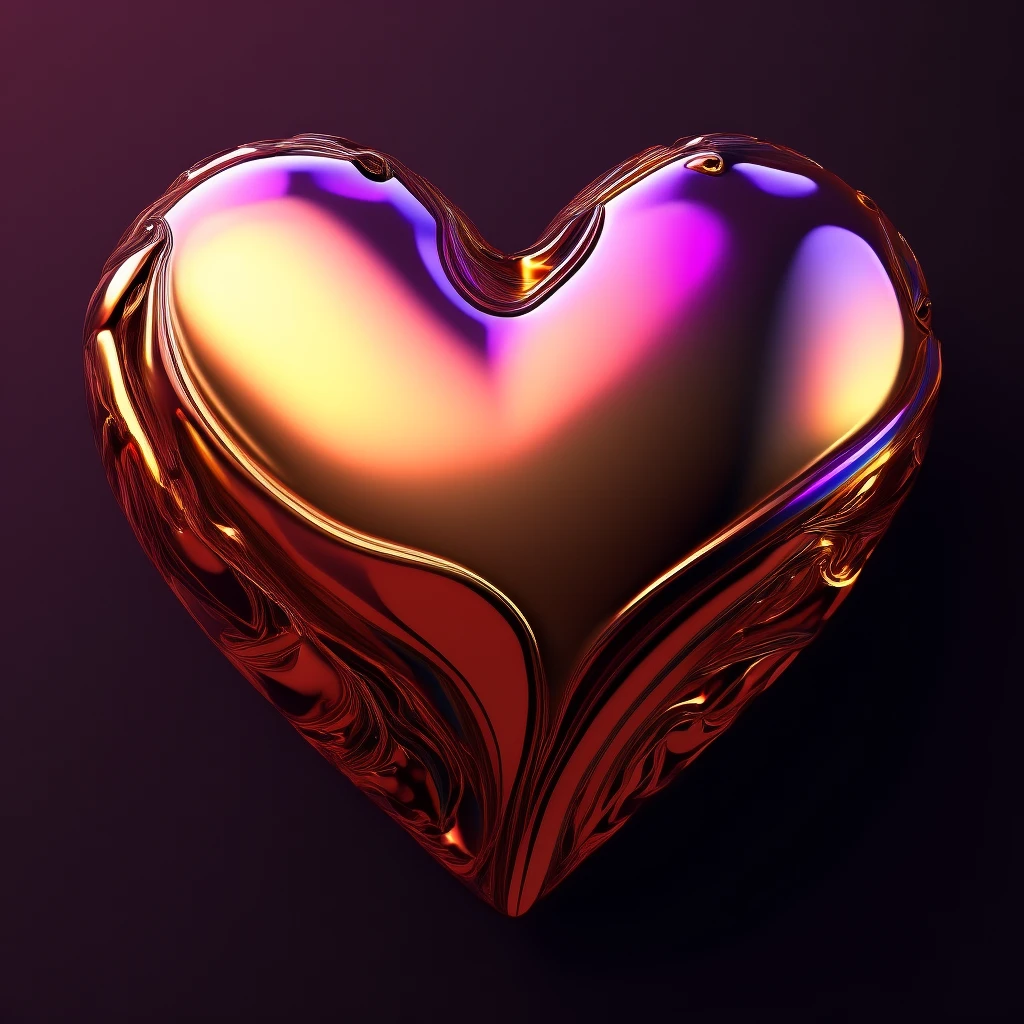 heart with a liquid metal effect emoji