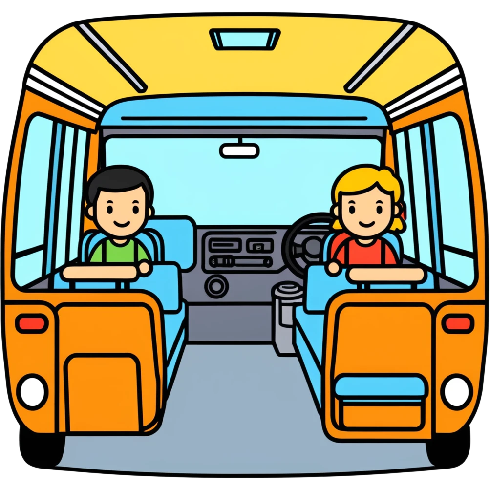 Bert en Anneke in buscamper emoji
