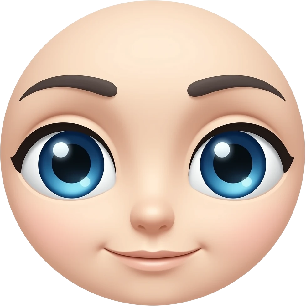 Blue anime eyes without eyebrows emoji