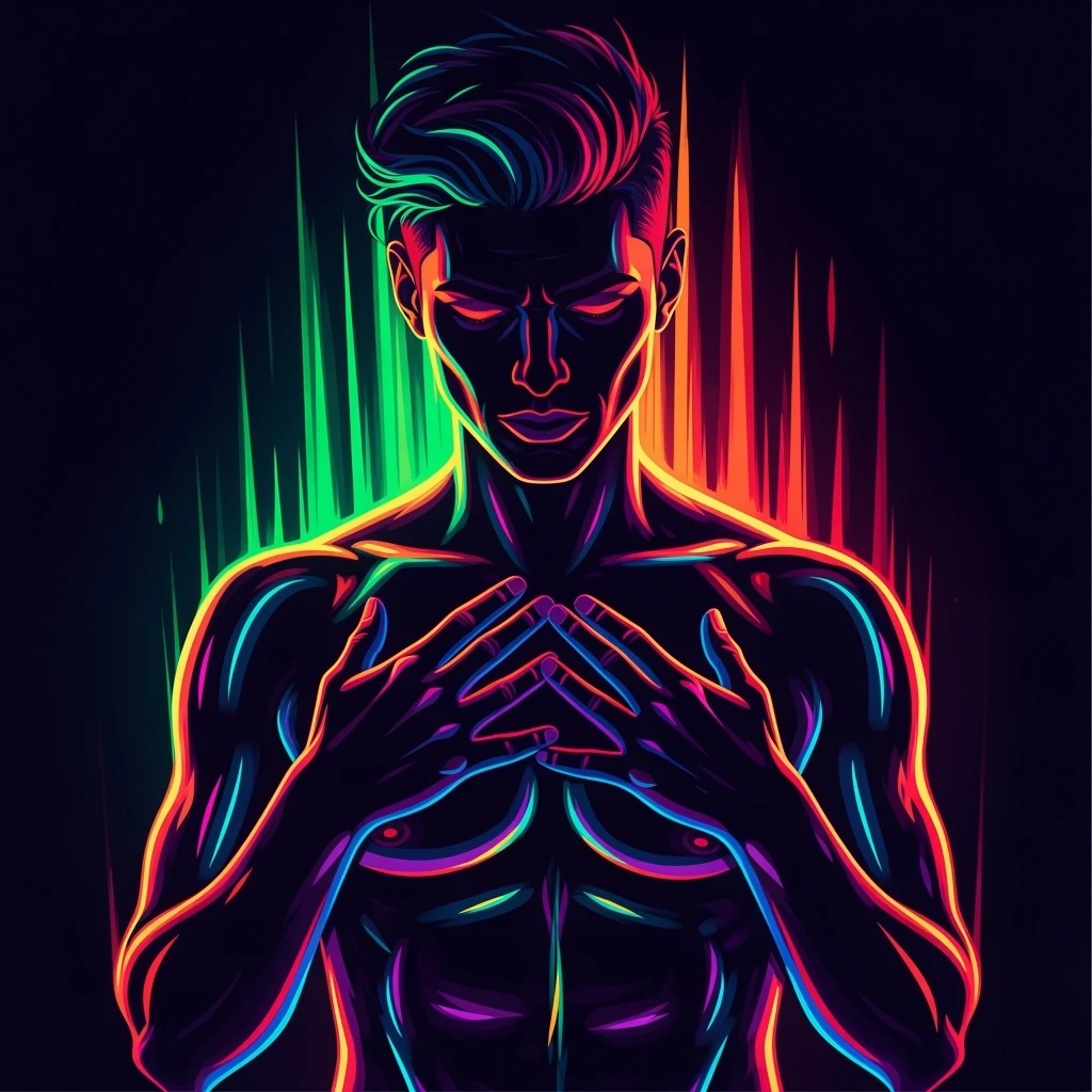 make him in neon emoji