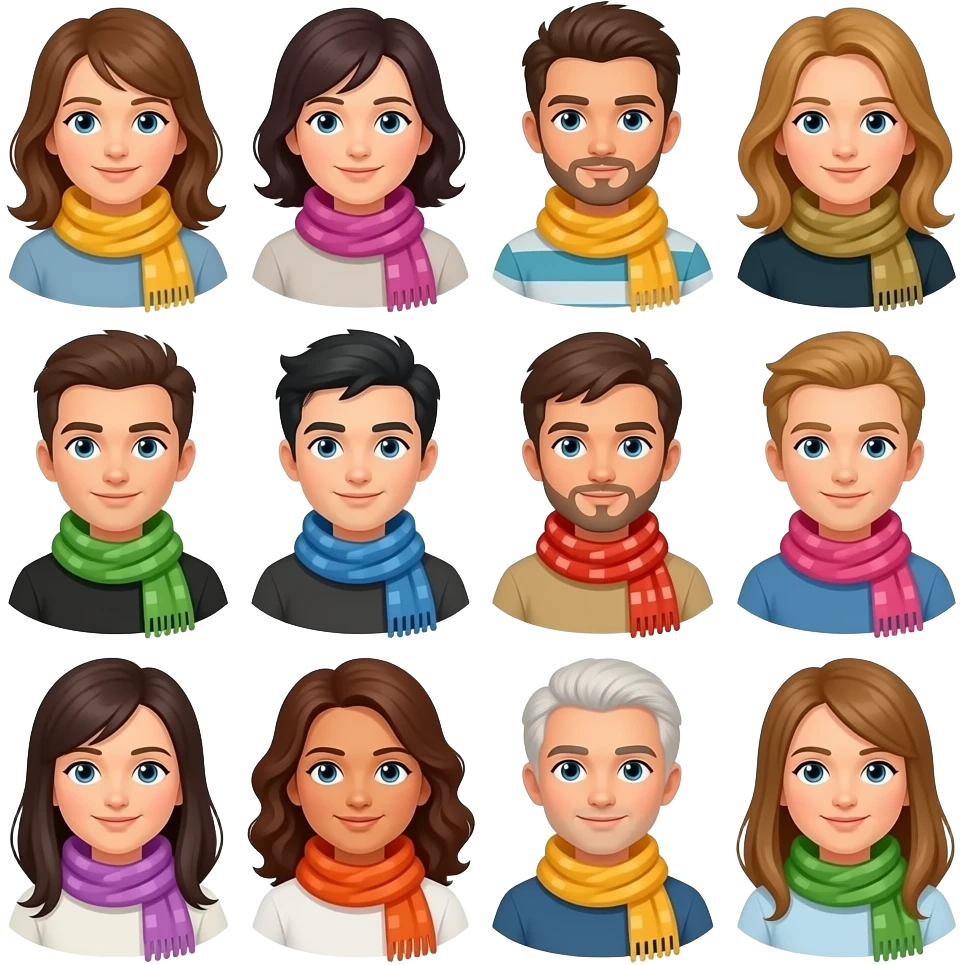 neck scarf characters emoji