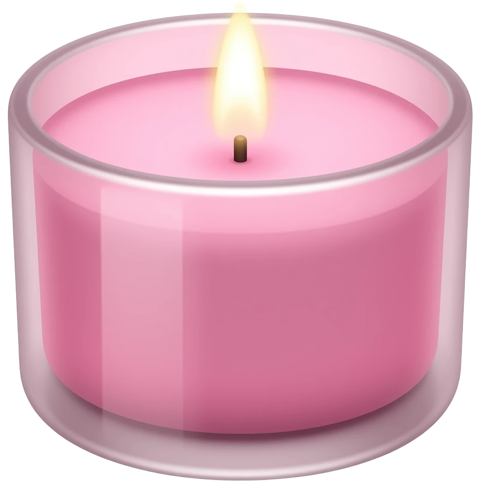 fresh pink candle in a nice pink container emoji