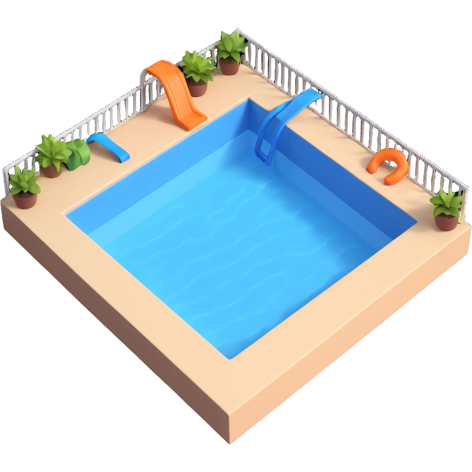 swimming pool, 3D emoji style emoji