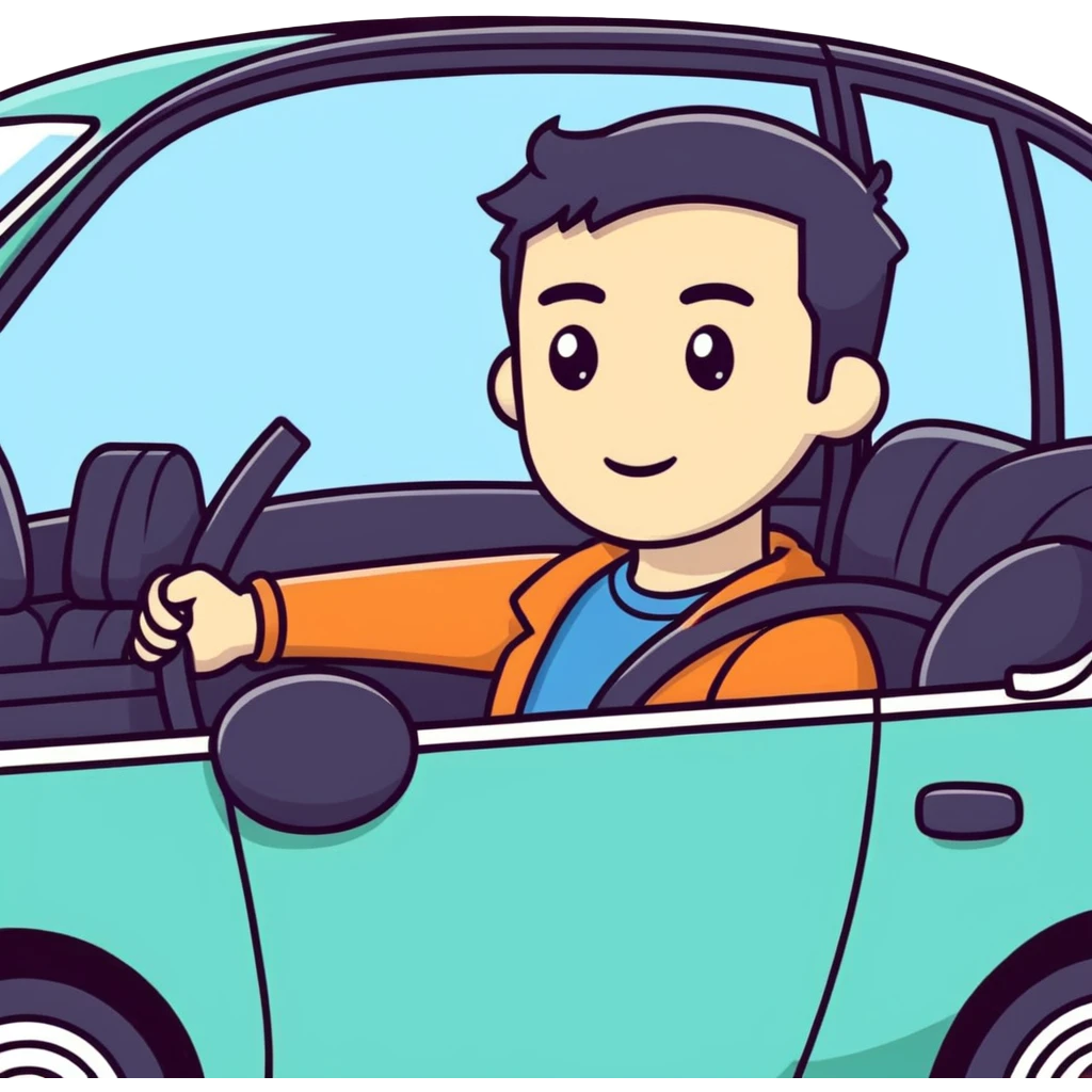cool guy in car emoji