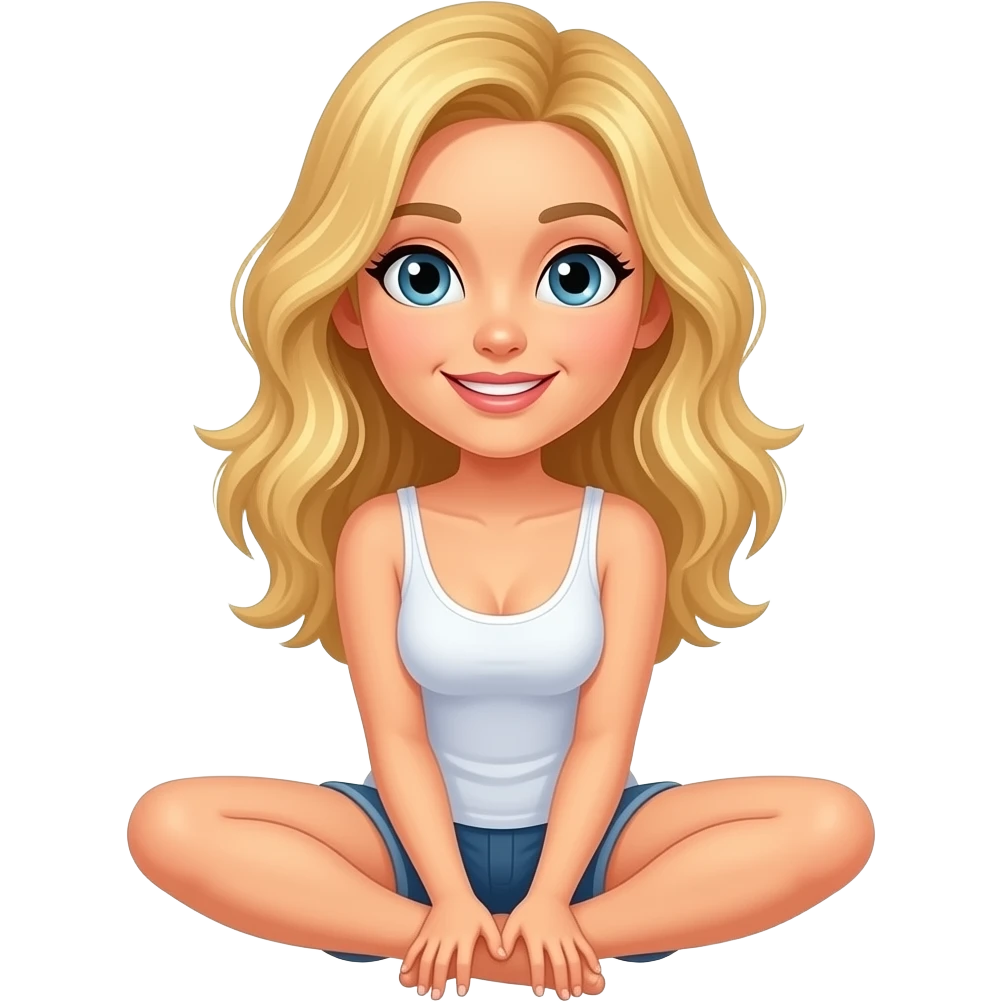 Blonde woman w Spread legs emoji