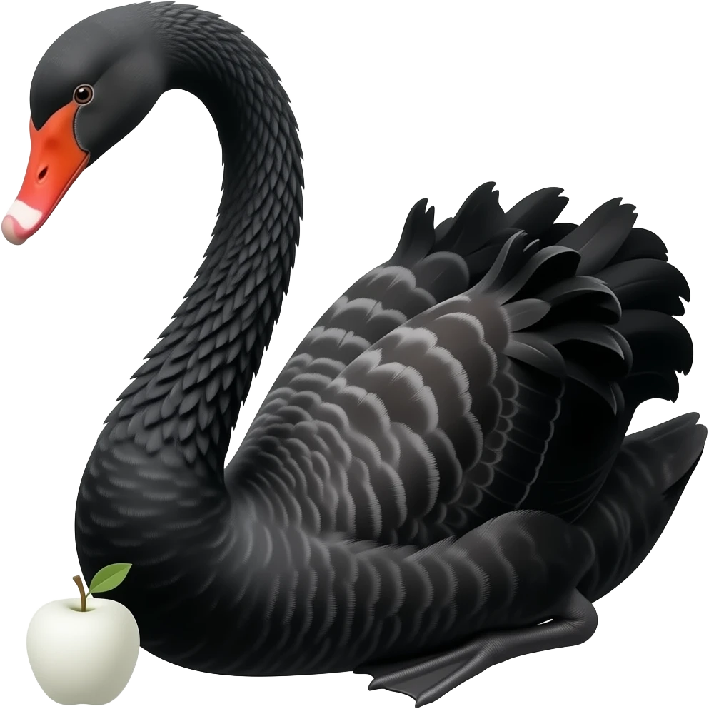 I want a black swan emoji. Make it exactly like the white apple swan emoji but black. It’s my spirit animal emoji