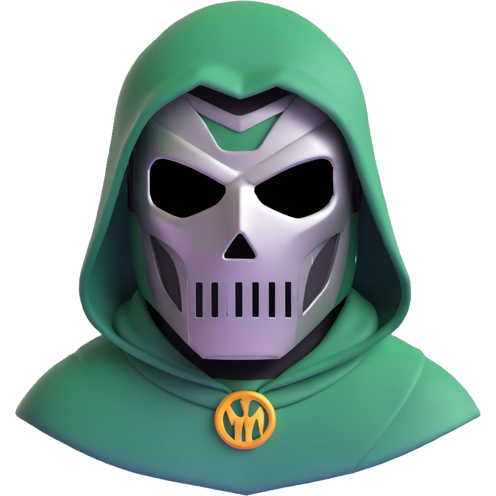 Doctor Doom with metal mask and green hood emoji