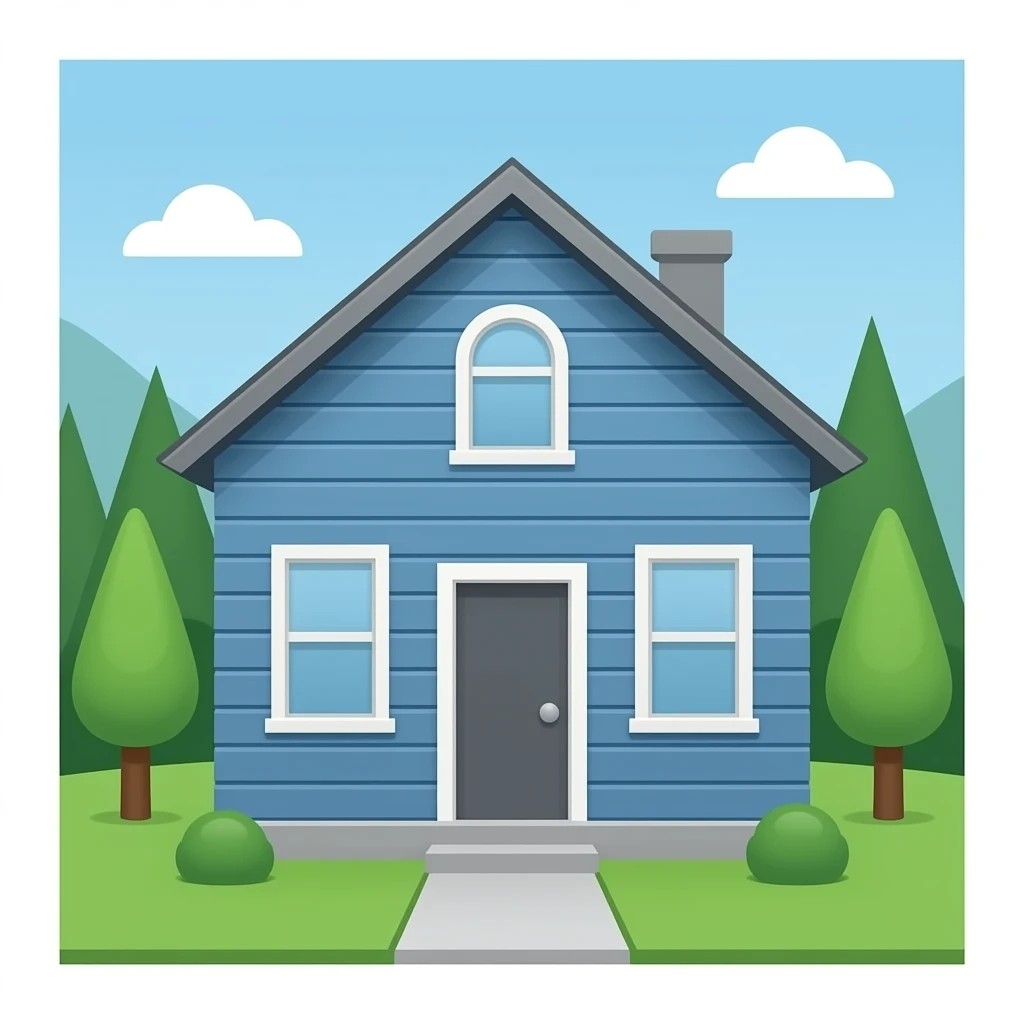 a House Emoji in blue grey emoji