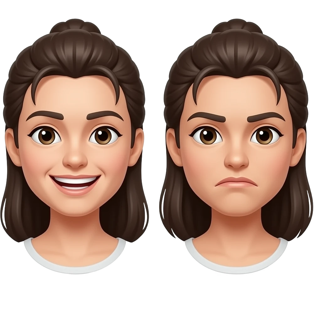 Smiling and frowning emoji