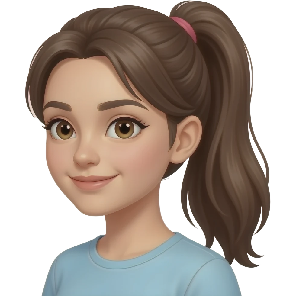 brown long haired white girl ponytail emoji