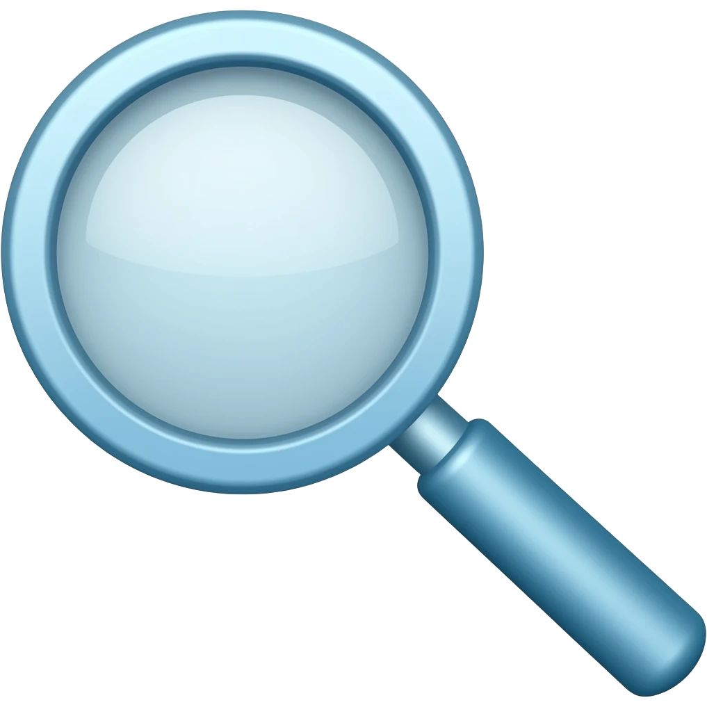 crea un emoji de una lupa azul emoji