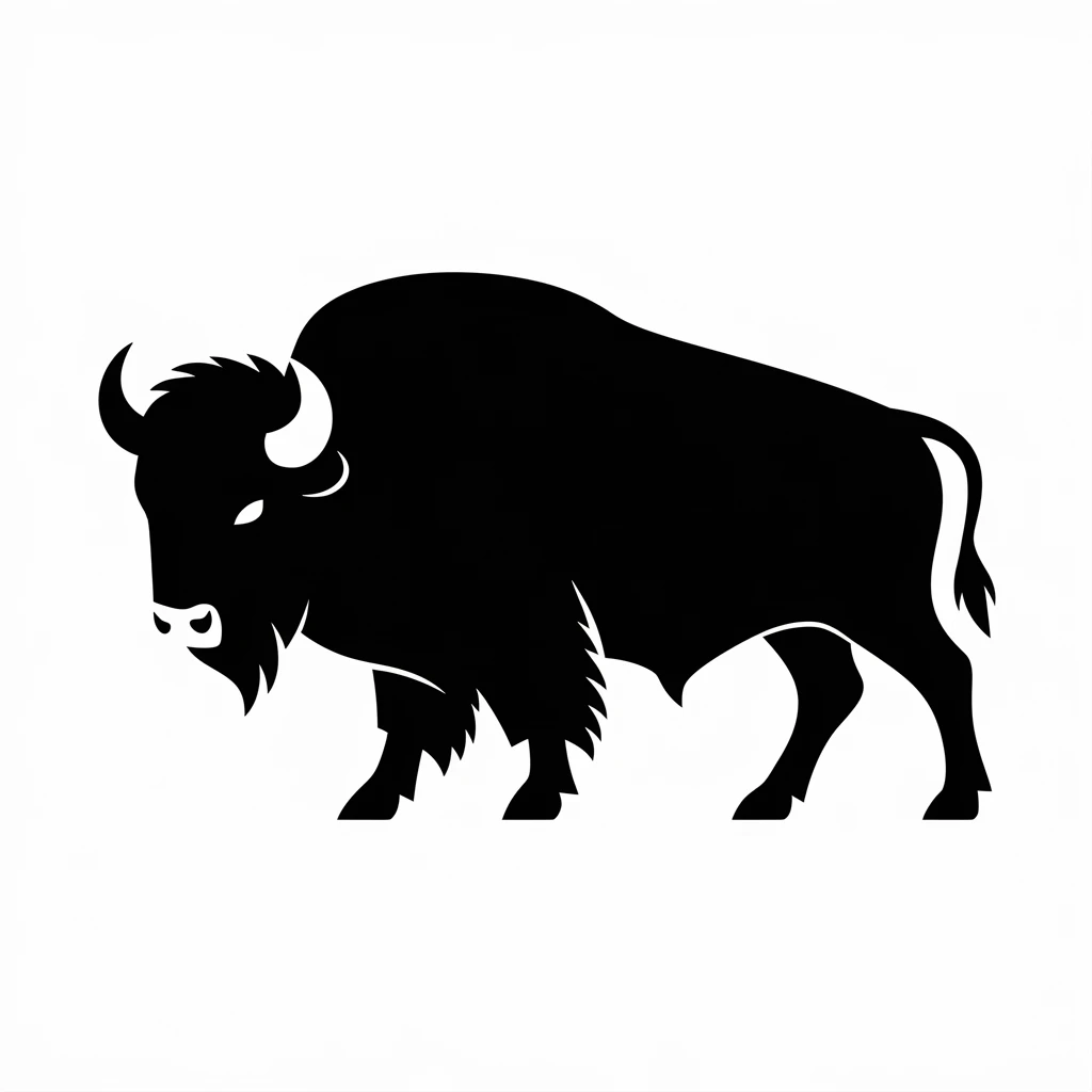 Bison icon black silhouette emoji