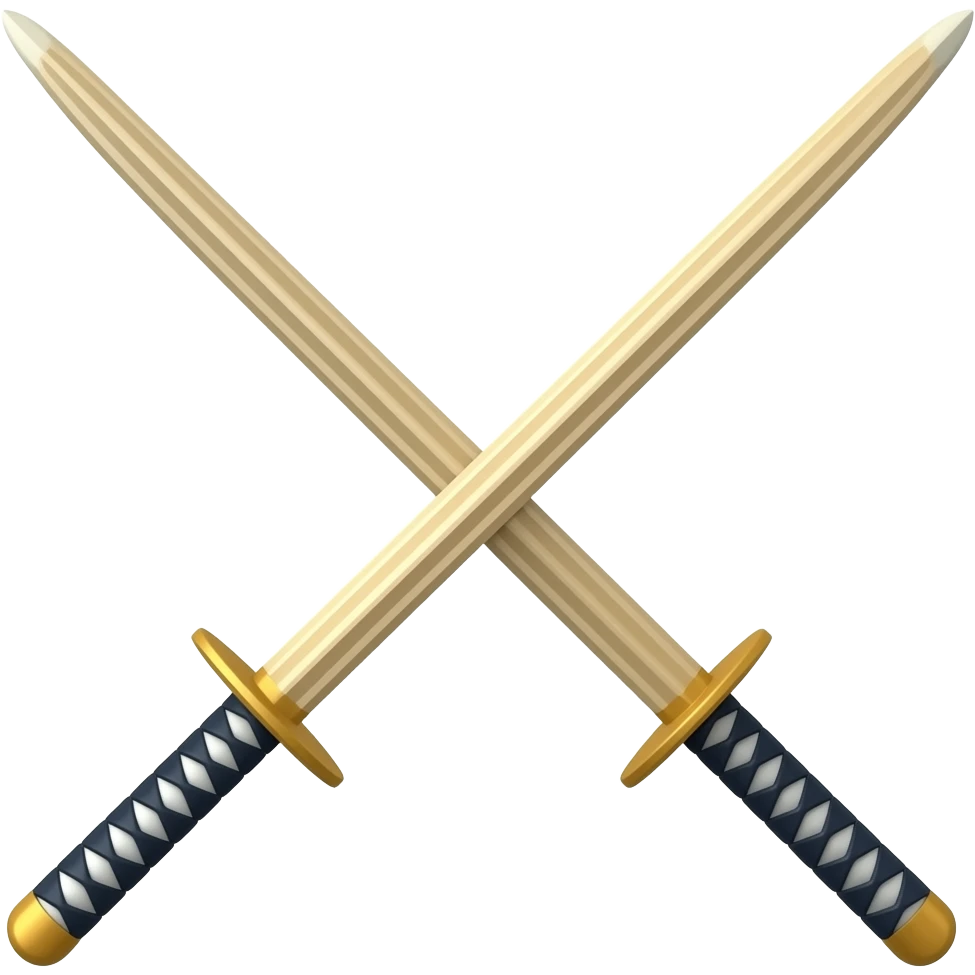 make an emoji of a kendo sword wooden shinai both wooden emoji