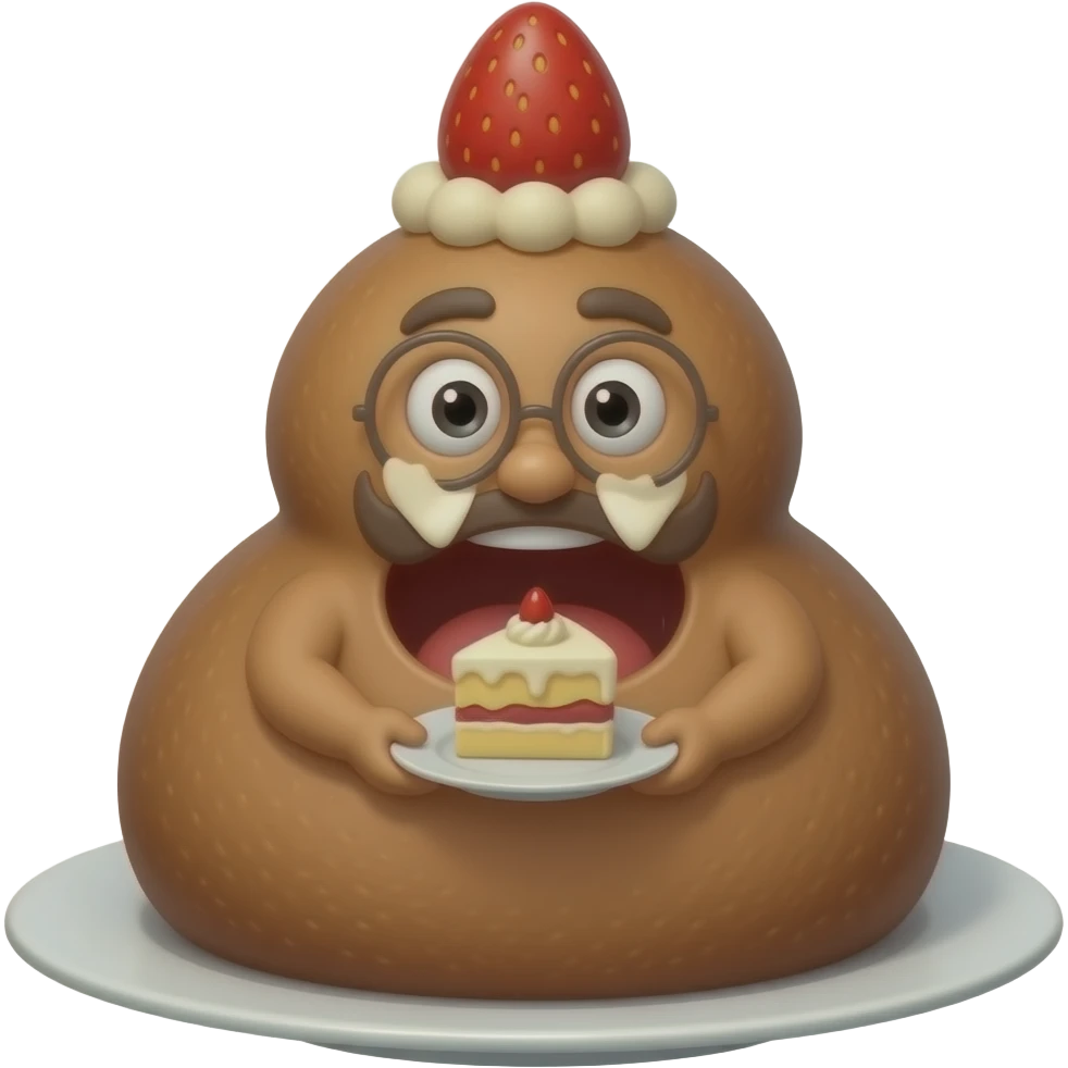 Eating an butt shaped cake emoji