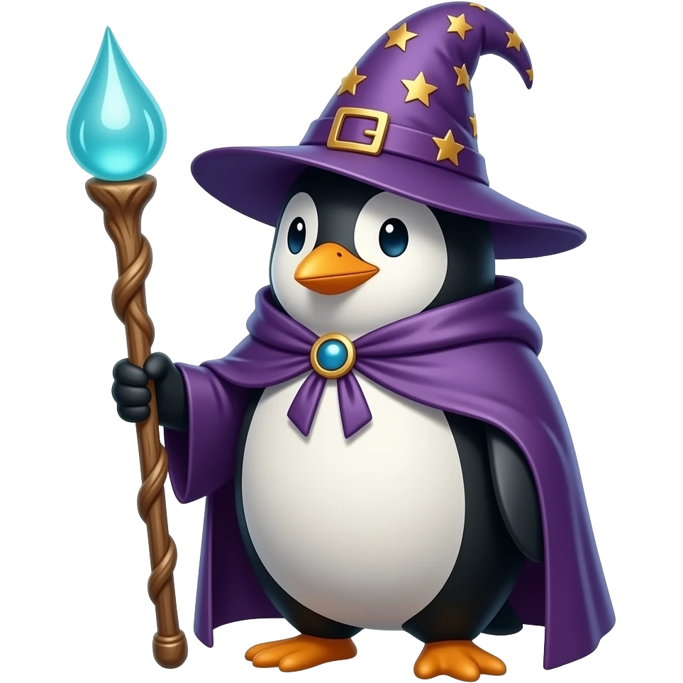 Penguin Wizard emoji