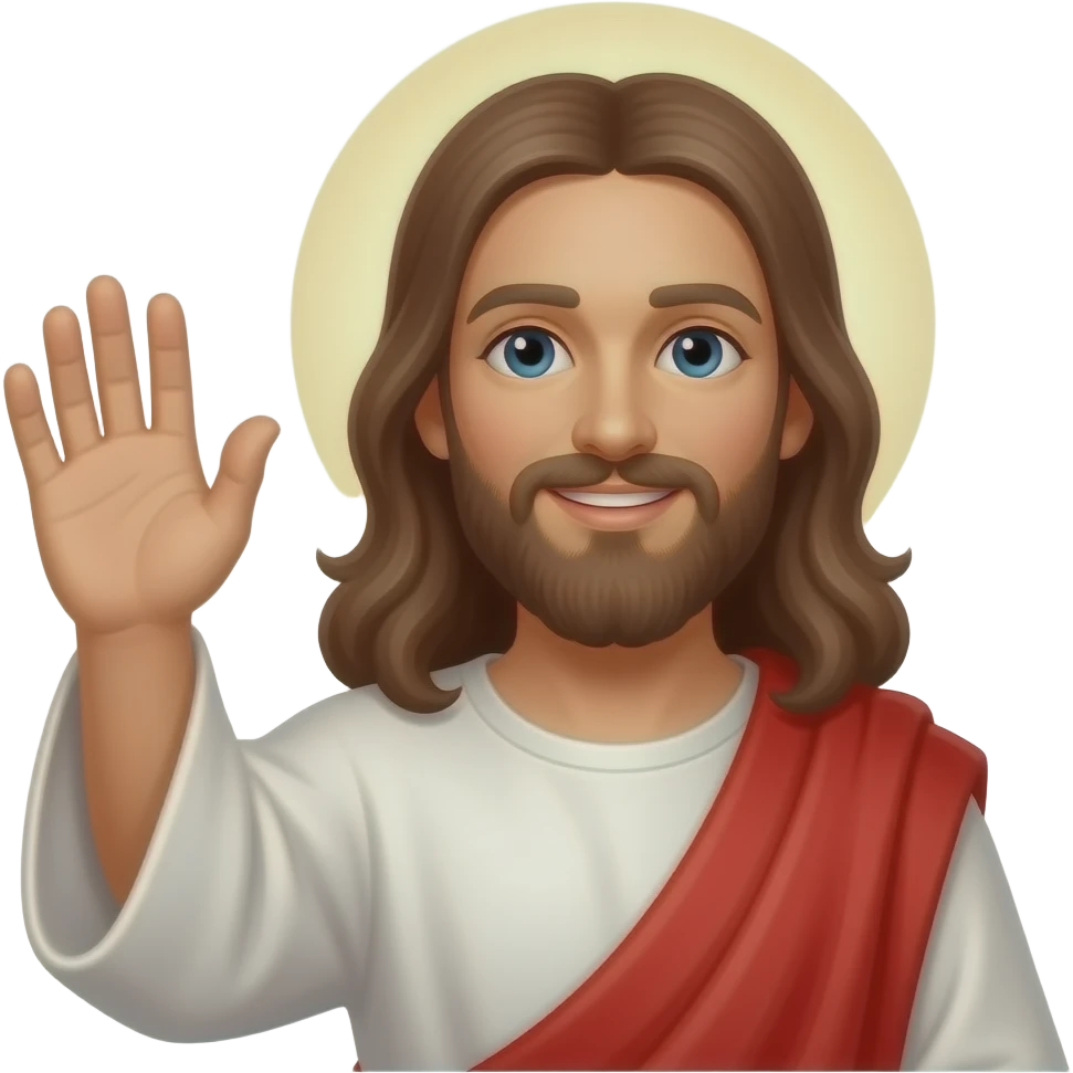 Make jesus with waving emoji
