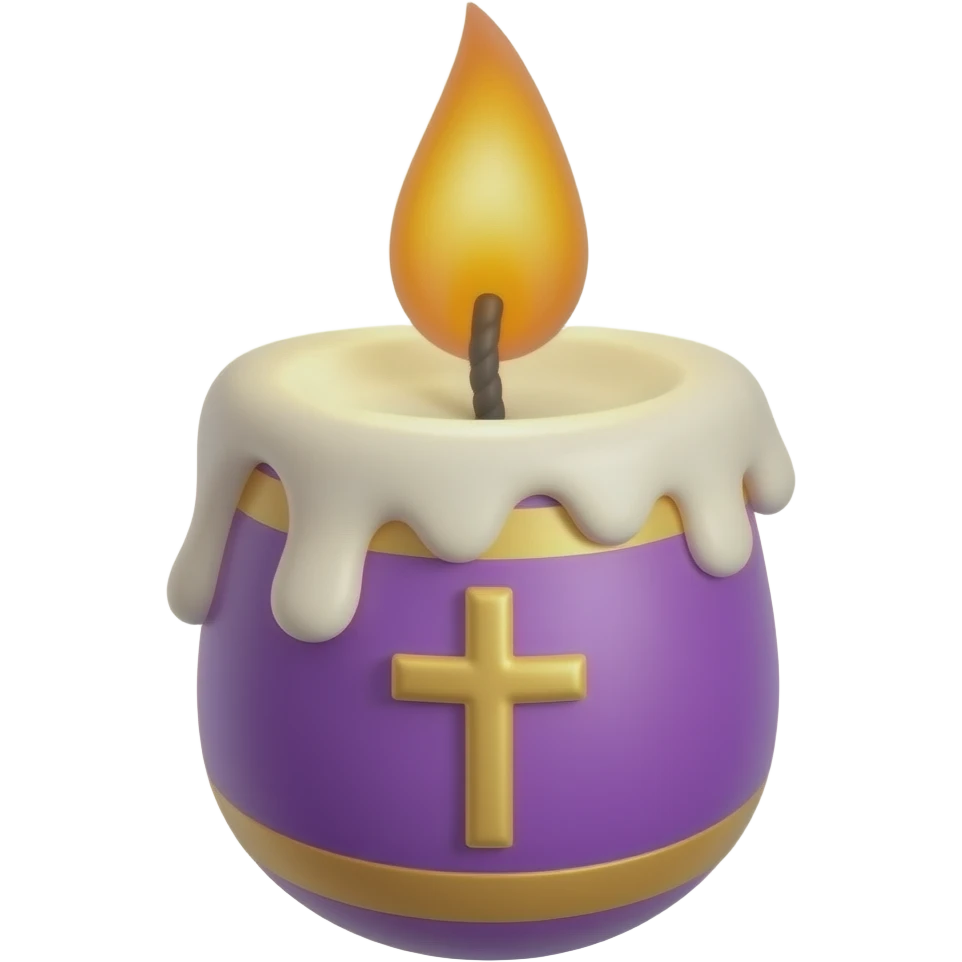Emoji for the easter in purlpe and orange, church candle emoji