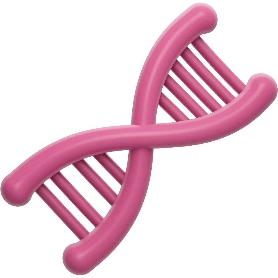 pink chromosome on white background without lines between arms emoji