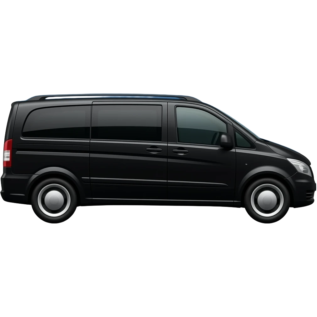 Viano noir Mercedes avec ciel étoilé vue de profil emoji