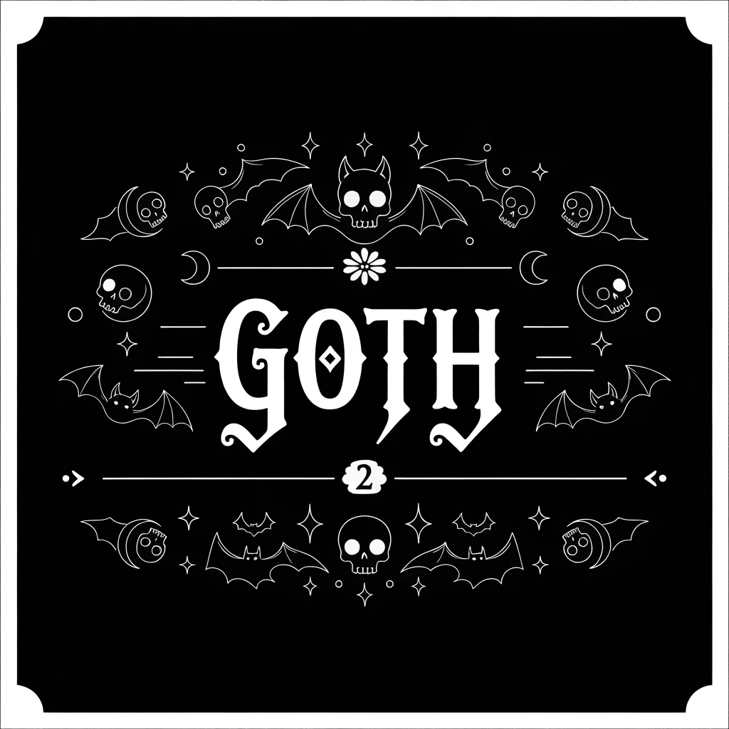 goth banner, cute, expressive, minimal, variation 2 emoji