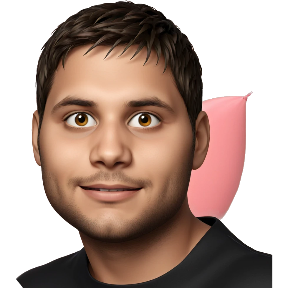 smiling boy with balloon emoji