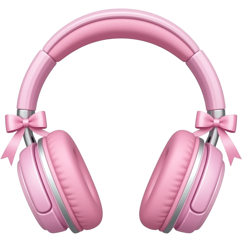 pink headphones with baby pink bows emoji