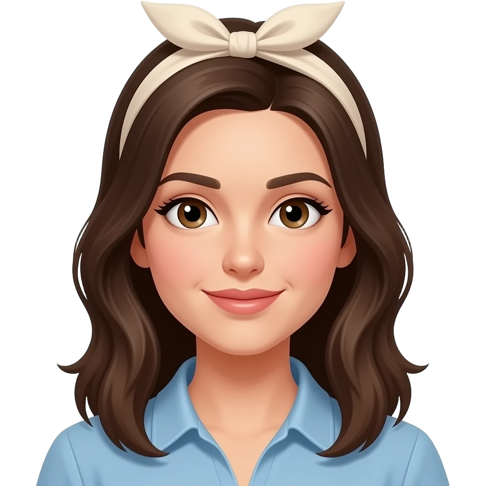 brunette white woman with headband emoji
