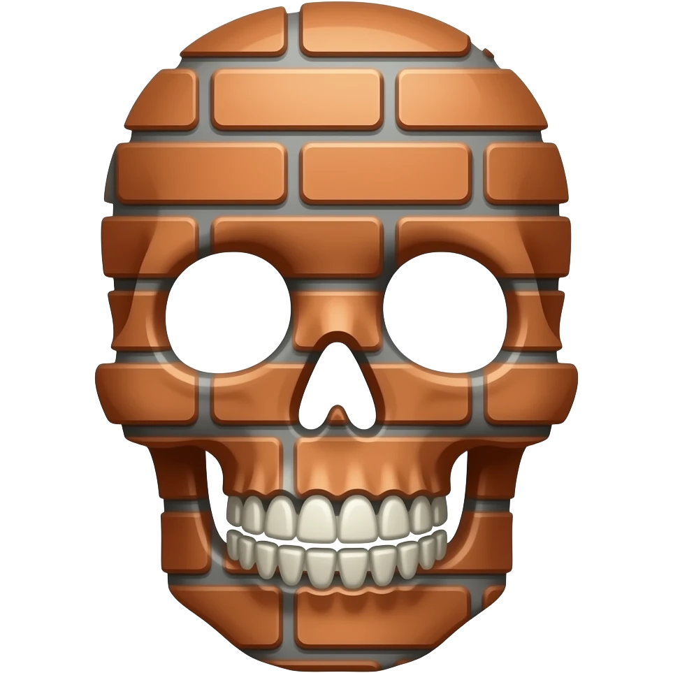 Skeleton made out of brick emoji