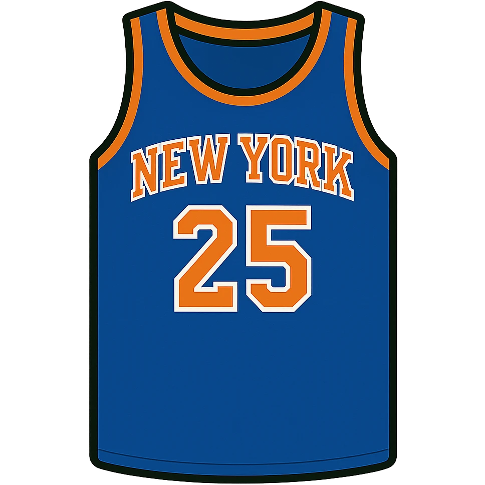 flat toon style new york knicks basketball jersey emoji