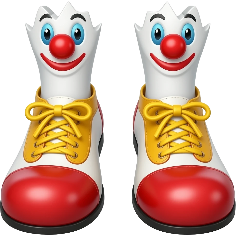 White toes with red toenails ripping of clown shoes emoji
