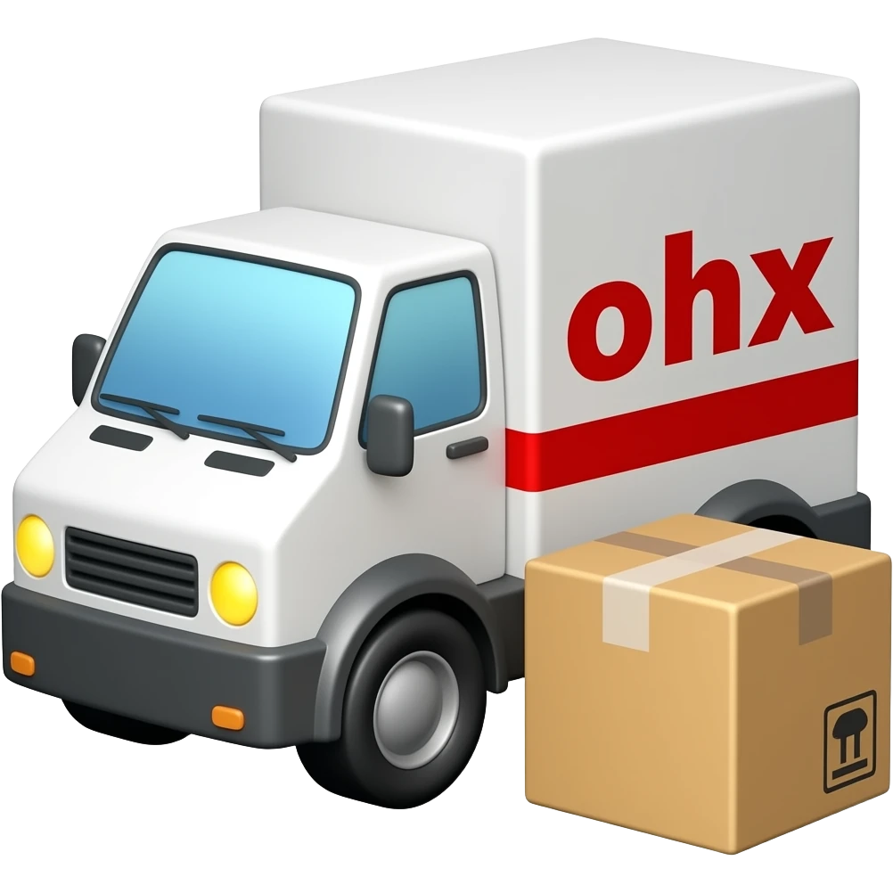 Delivery Cargo car with a box beside it emoji