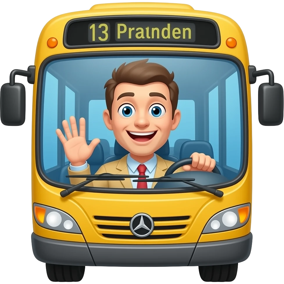 crazy bus man emoji