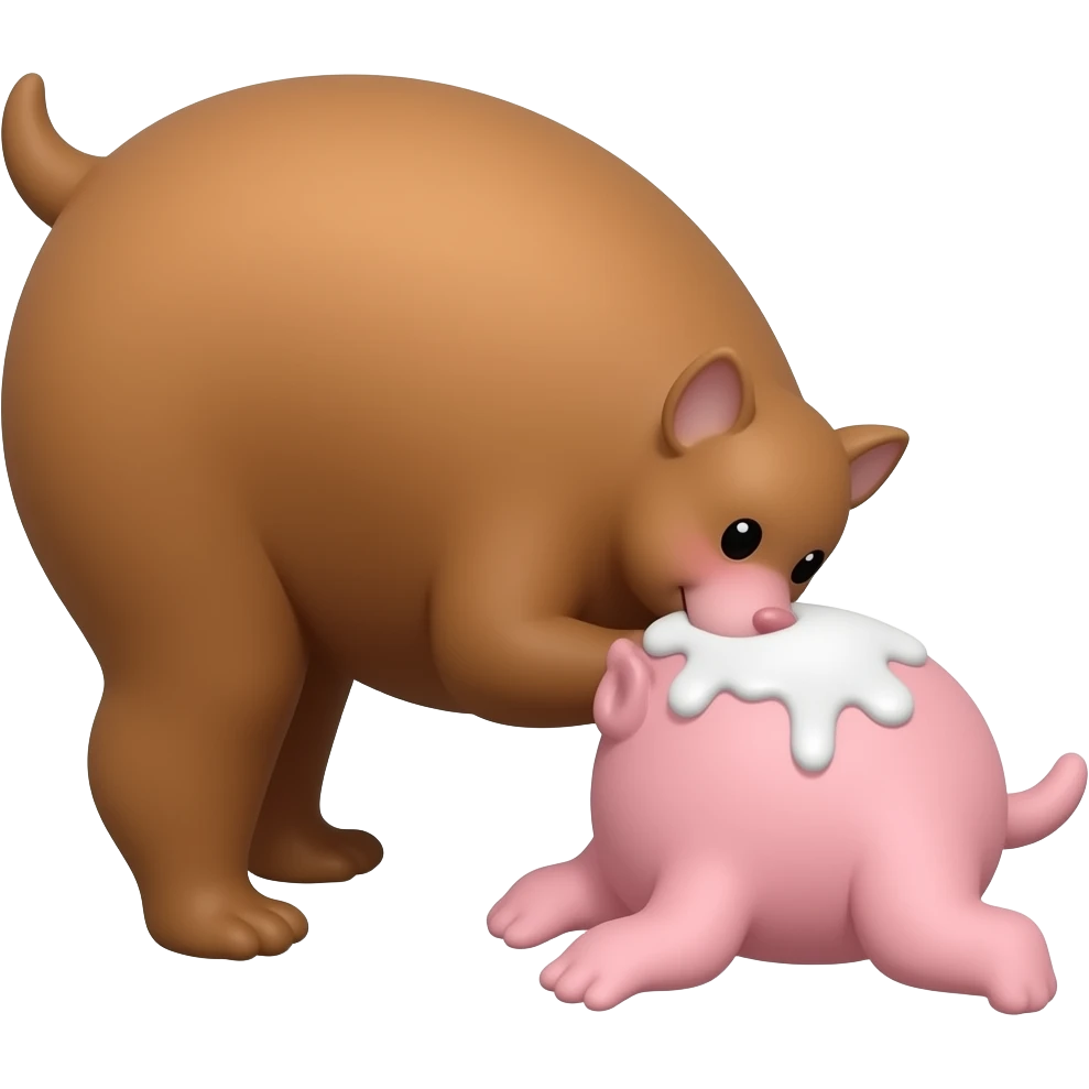 A brown dick fucking a small pink pussy that has white cum coming out of it emoji