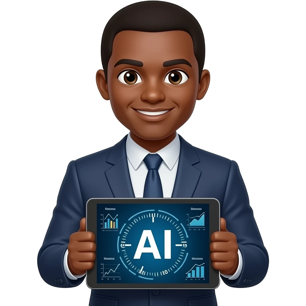 AI Business brown skin Man emoji