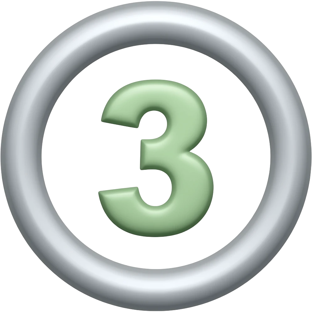 Circled number three (TRINARY) emoji