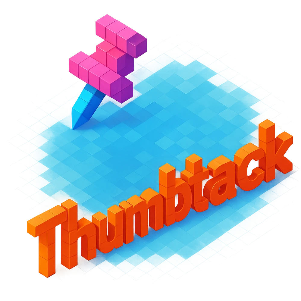 thumbtack.com logo in 3d emoji