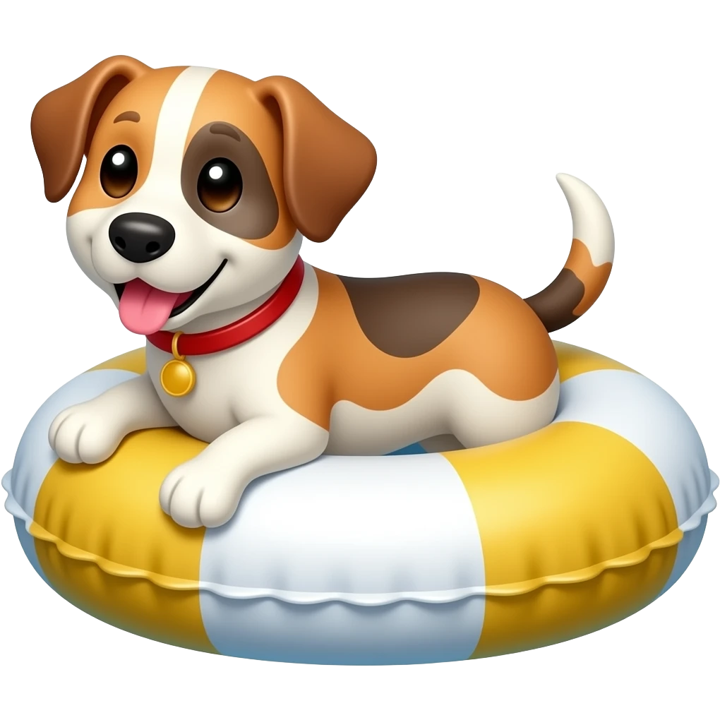 make a dog using a float, make it in an emoji style emoji