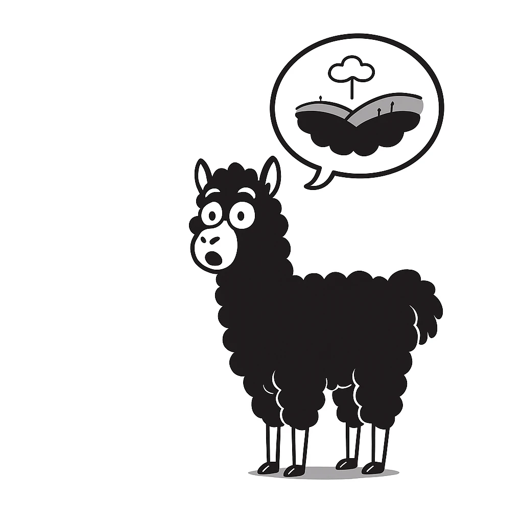 Make the alpaca look surprised, keep the original style emoji