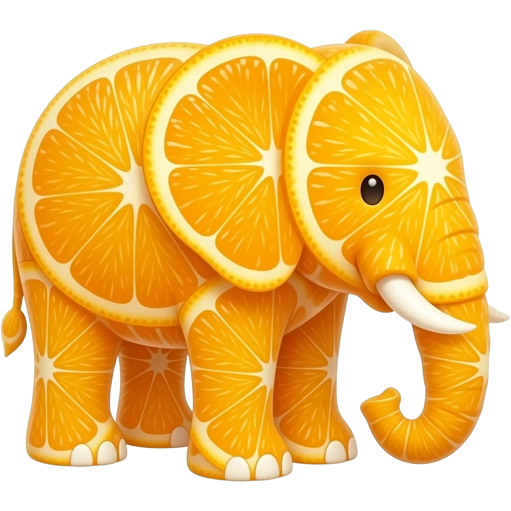 elephant made of orange slices emoji