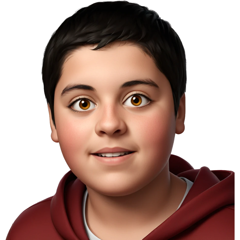 boy in red hoodie portrait emoji