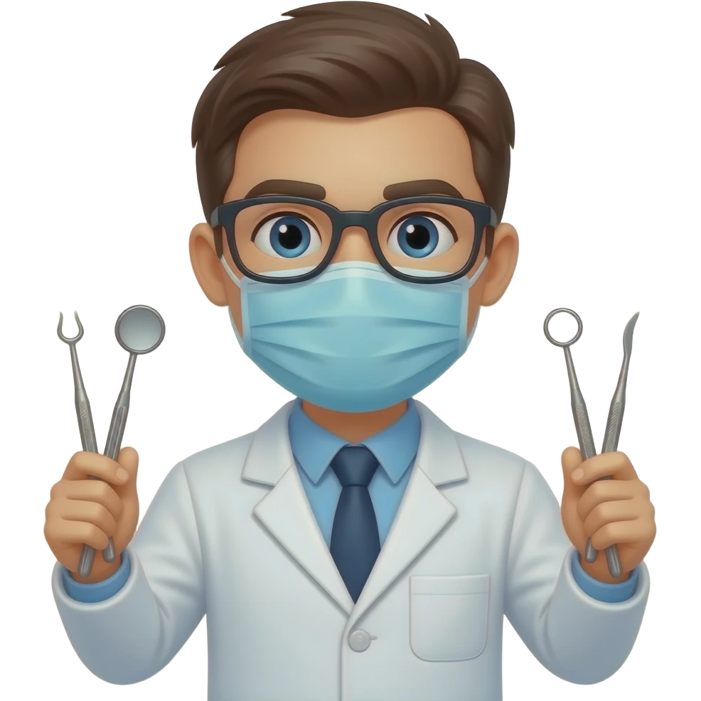 haz una persona con instrumentos de odontologia emoji