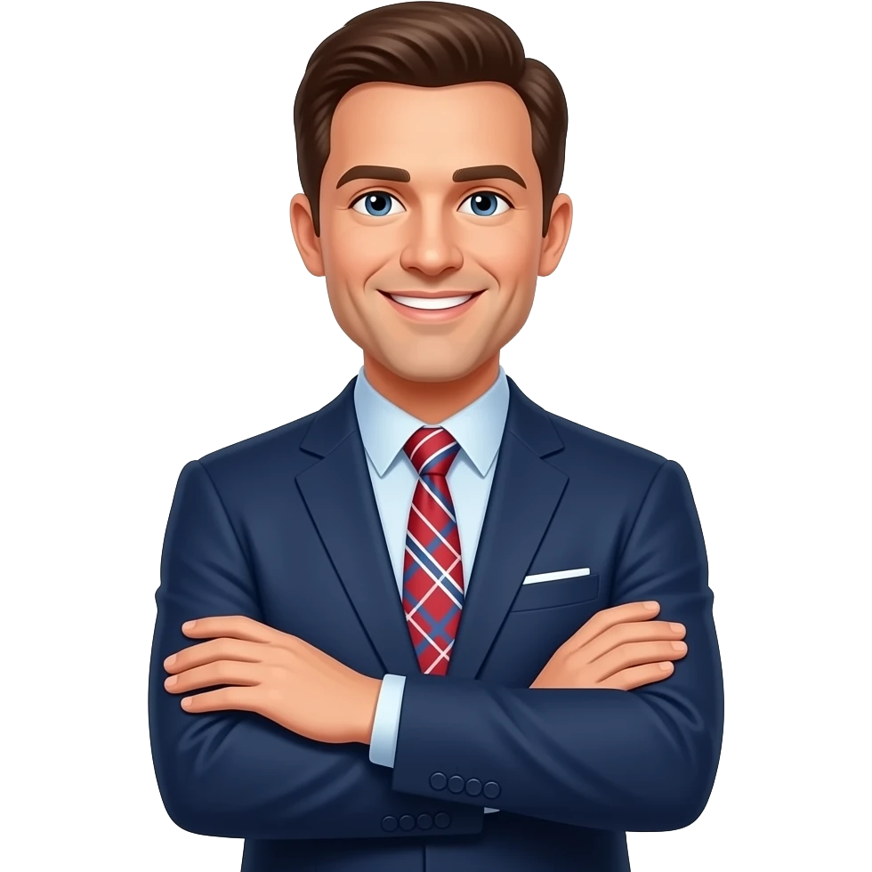 Charlie Kirk smiling confidently While crossing his arms emoji