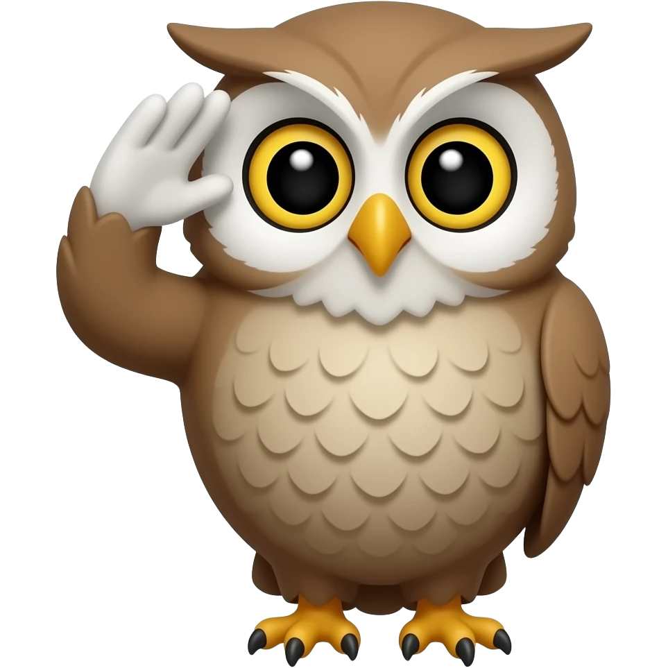 owl saluting emoji