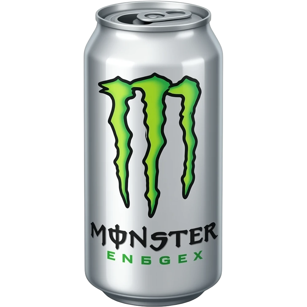 one silver can energy drink generic long size similar to monster emoji