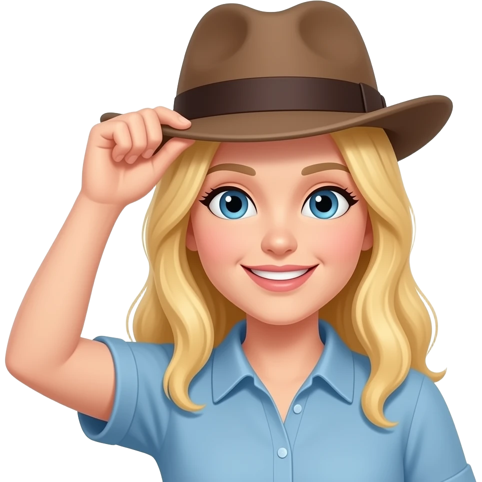 Hat tip female blond emoji
